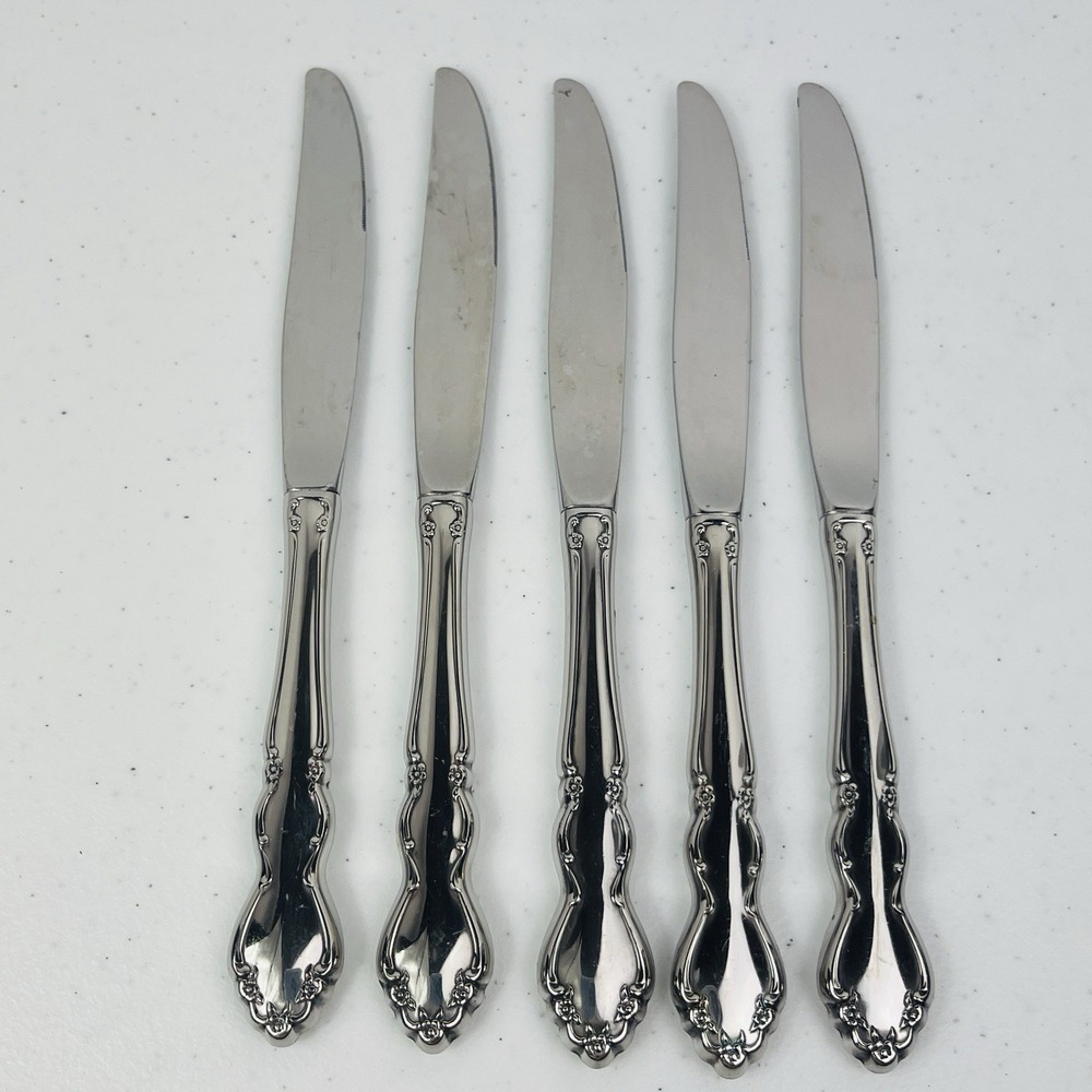 Oneida Dover Dinner Knives Hollow Set of 5 Stainless 9"